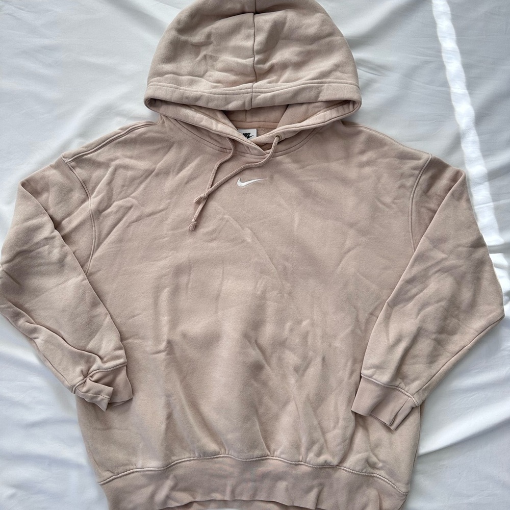 Nike Oversized Pullover Fleece Hoodie - Tan